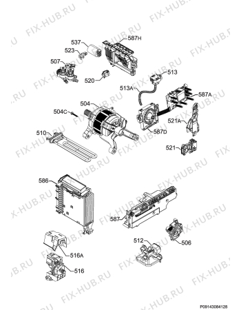 Взрыв-схема стиральной машины Rex Electrolux RWW1697MDW - Схема узла Electrical equipment 268